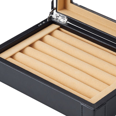 Black Leather Display 25 Cufflink Box