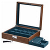 Walnut Wooden 10 Watch Display and Jewellery Lock Box