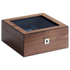 Walnut Wooden 4 Watch Display and Jewellery Lock Box