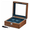 Walnut Wooden 4 Watch Display and Jewellery Lock Box