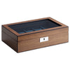 Walnut Wooden 8 Watch Display and Jewellery Lock Box