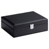 Black Carbon Fibre 4 Watch and Jewellery Box