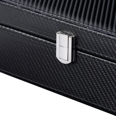 Black Carbon Fibre 4 Watch and Jewellery Box