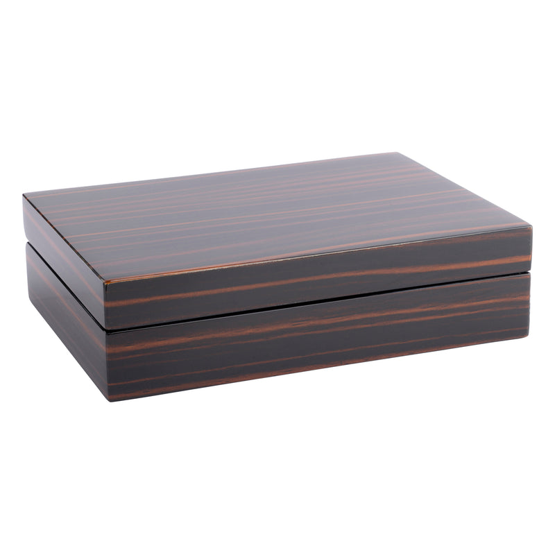 Ebony Wooden 16 Cufflink Box