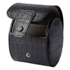 Black Croc Leather Grey Velvet Watch Travel Case