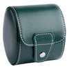 Green Leather Grey Velvet Watch Travel Case