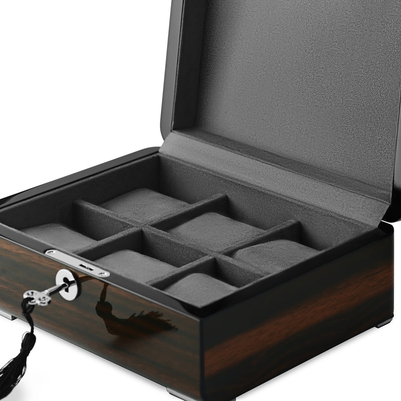 Ebony Gloss 6 Watch Lock Box