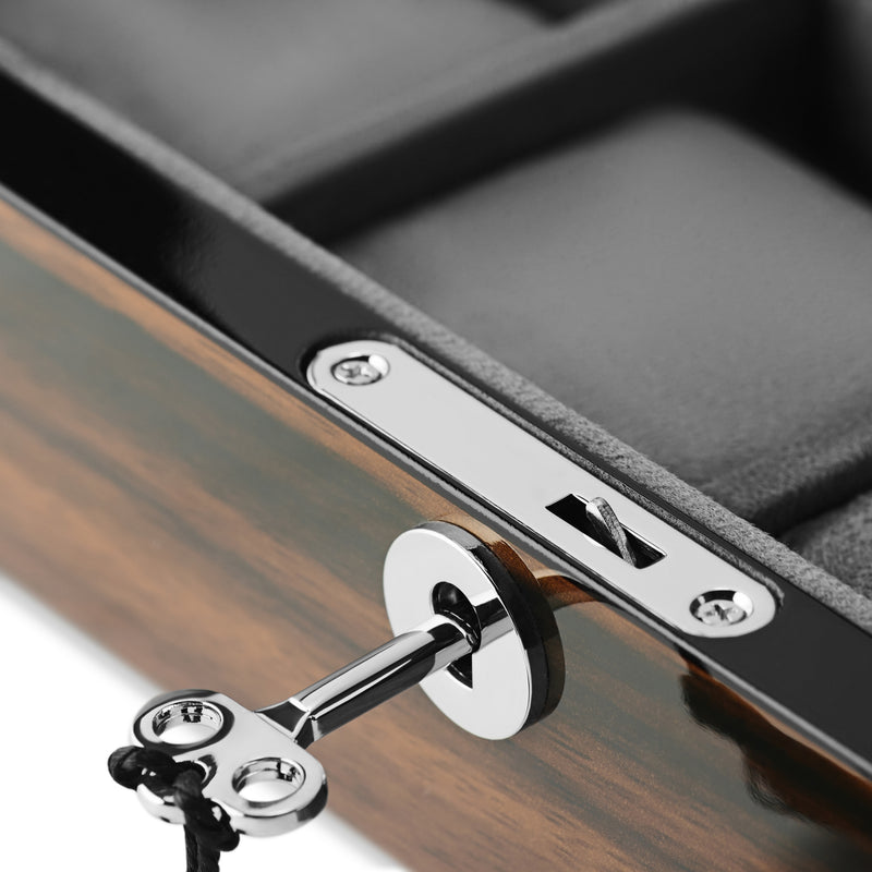 Ebony Gloss 6 Watch and Cufflink Lock Box