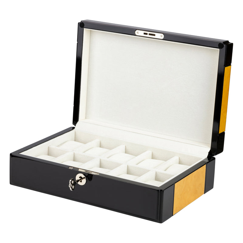 Golden Oak 10 Watch Lock Box