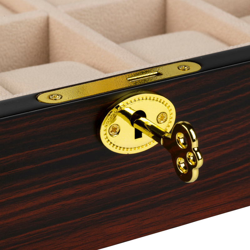 Ebony Display 10 Watch Lock Box