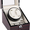 Ebony Wooden Display 2 Watch Winder + 3 Watch Storage